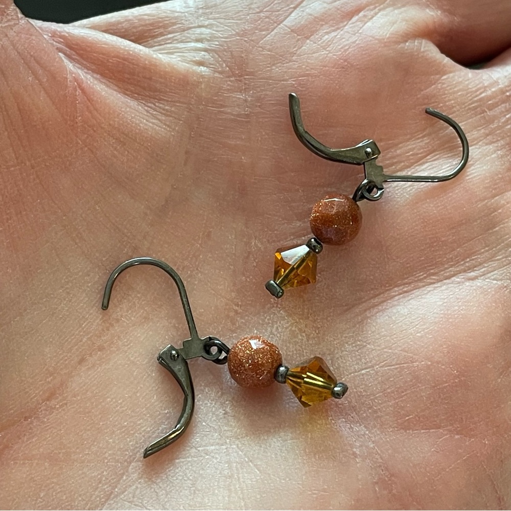 DABBY REID PIERCED DROP AMBER EARRINGS - Picture 3 of 5